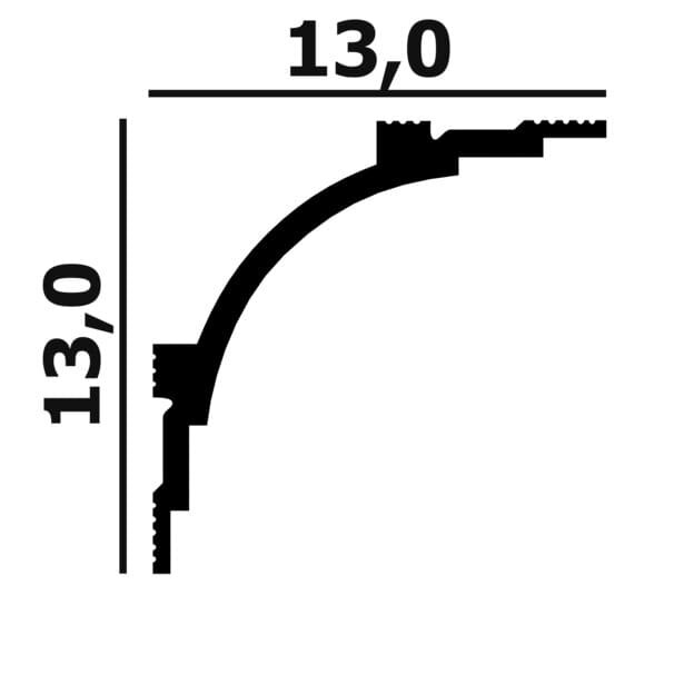 Заказать Потолочный плинтус Перфект Плюс P100 белый ударопрочный полимер 130х130х2000 мм 