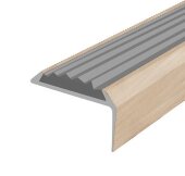 Порог угловой с серой резиновой вставкой Д01 КД Сосна 2,7 м