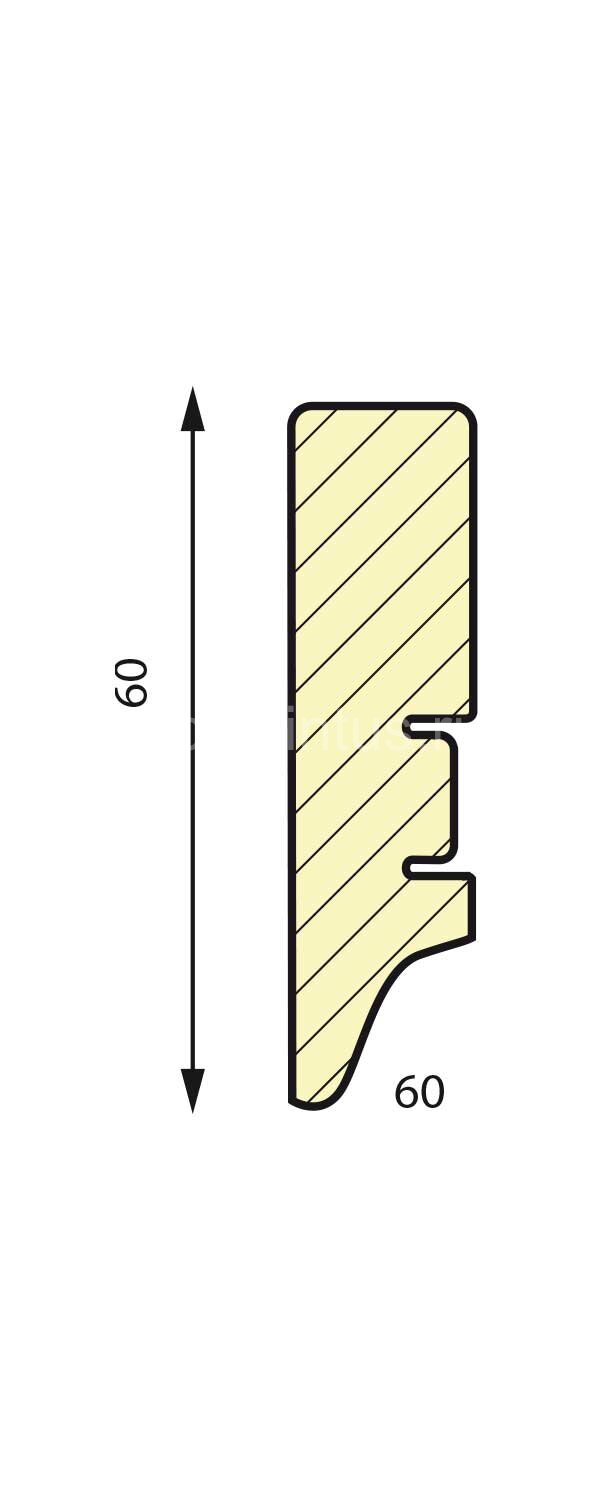 Заказать Плинтус МДФ Smartprofile Paint 60 напольный под покраску (Белый) 2,4м 