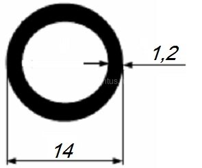 Заказать Труба алюминиевая круглая 14х1,2 мм 3 м 