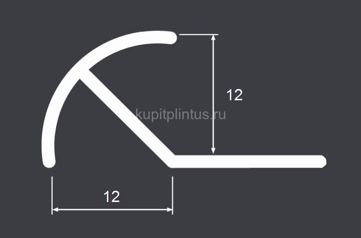 Заказать Профиль под плитку для наружных углов округлый 12 мм алюминий PV71-02 Серебро матовое 2,7 м 