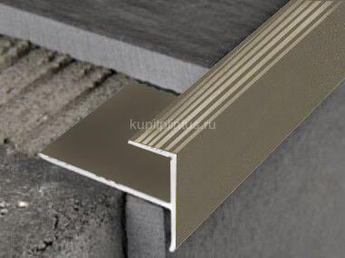 Заказать Профиль лестничный F-образный алюминий PV53-08 шампань матовая 2,7 м Заказать Профиль лестничный F-образный алюминий PV53-08 шампань матовая 2,7 м