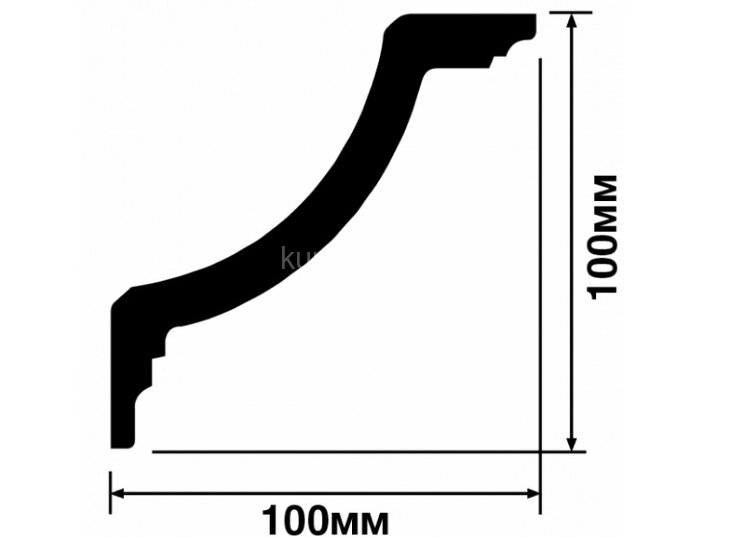 Заказать Потолочный плинтус 100х100 мм Hiwood A141 белый 2м Заказать Потолочный плинтус 100х100 мм Hiwood A141 белый 2м