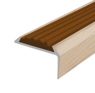 Порог угловой с коричневой резиновой вставкой Д01 КД Сосна 2,7 м Порог угловой с коричневой резиновой вставкой Д01 КД Сосна 2,7 м