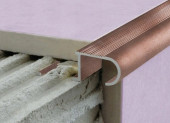 Алюминиевый профиль для ступеней овальный (ZET OWAL) с рифлением 10 мм PV49-14 розовый матовый 2,7 м