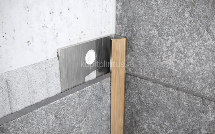 Заказать Внутренний угловой профиль стальной 15 мм Fi 15 GS золото сатинированное 2,7 м 