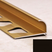 Алюминиевая раскладка для плитки наружний угол ПО-13 Черный матовый 2,7 м