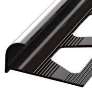 Алюминиевая раскладка для плитки наружний угол ПО-13 Черный матовый 2,7 м Алюминиевая раскладка для плитки наружний угол ПО-13 Черный матовый 2,7 м