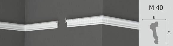 Заказать Молдинг 40х15 мм Де-Багет XPS POLYMER М 40 белый 2 м 