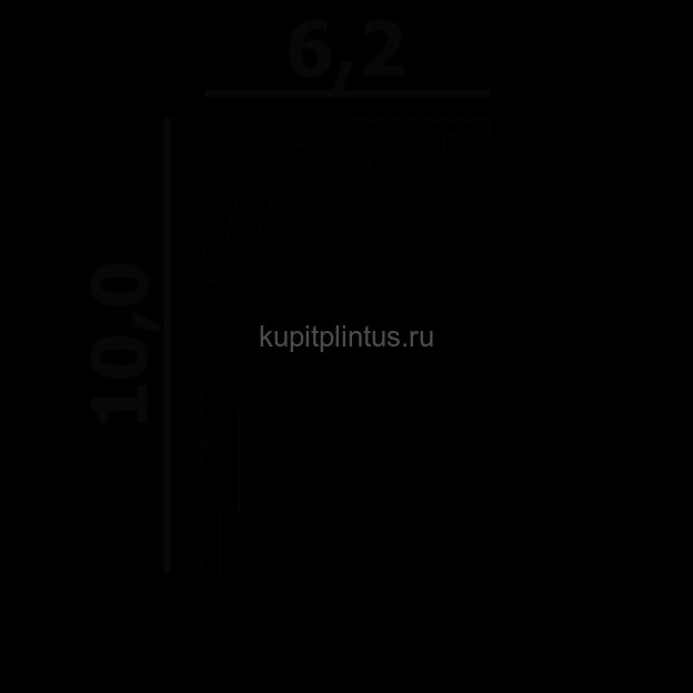 Заказать Потолочный плинтус Перфект Плюс P102 белый ударопрочный полимер 100х62х2000 мм 