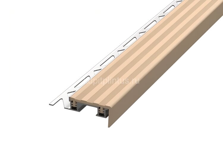 Заказать Угловой порог закладной 10х32х18 мм с резиновой вставкой Евроступень Z32 бежевый 2,7 м 