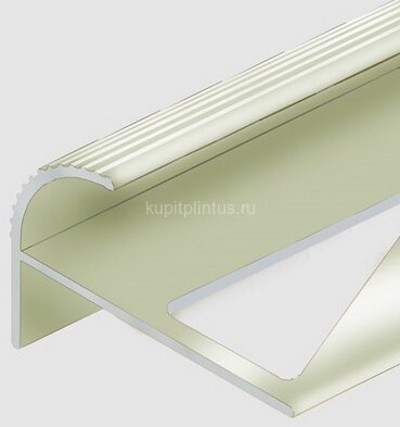 Заказать Алюминиевый профиль F-образный для ступеней 10 мм PV56-17 титан блестящий 2,7 м Заказать Алюминиевый профиль F-образный для ступеней 10 мм PV56-17 титан блестящий 2,7 м