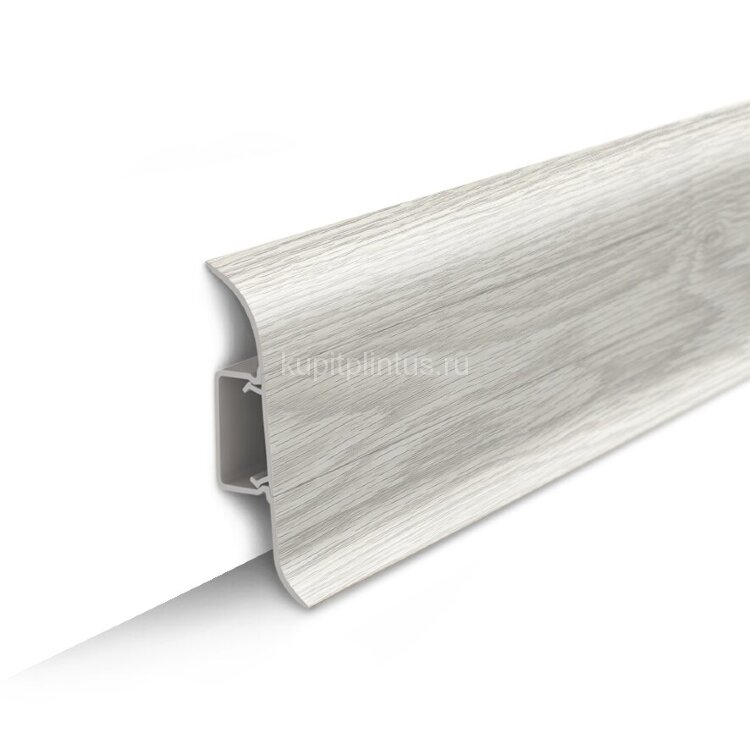 Заказать Напольный плинтус ПВХ с кабель-каналом 70 мм Идеал Классик К-П70 230 дуб айсберг 2,2 м 