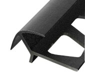 Алюминиевый профиль для плитки внешний ПО-12х12 Черный муар 2,7 м Алюминиевый профиль для плитки внешний ПО-12х12 Черный муар 2,7 м