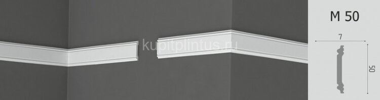 Заказать Молдинг 50х7 мм Де-Багет XPS POLYMER М 50 белый 2 м Заказать Молдинг 50х7 мм Де-Багет XPS POLYMER М 50 белый 2 м