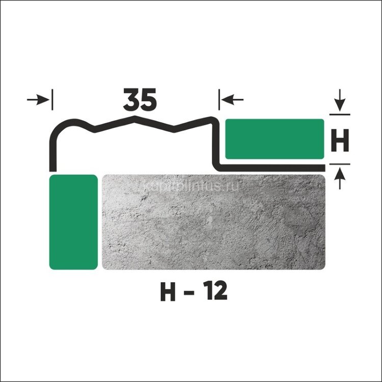 Заказать Стальной порог угловой закладной 35х12 мм FCGR 12 P полированная сталь 2,7 м 