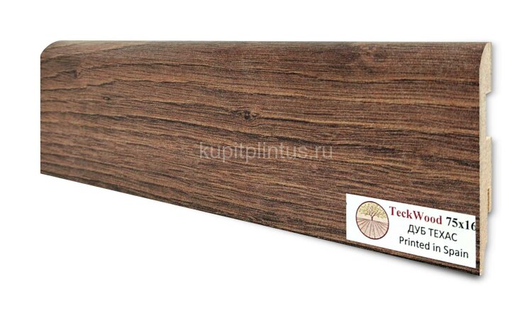 Заказать Напольный плинтус МДФ Teckwood цветной 75х16 Дуб Техас 2.15 м 