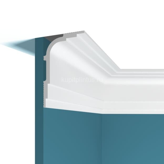 Заказать Потолочный плинтус Перфект Плюс P103 белый ударопрочный полимер 120х74х2000 мм 