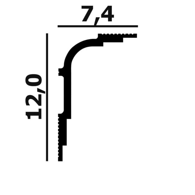 Заказать Потолочный плинтус Перфект Плюс P103 белый ударопрочный полимер 120х74х2000 мм 