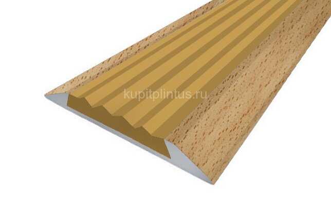 Заказать Порог противоскользящий с бежевой вставкой Д15 КД Бук светлый (декорированный) 2,7 м Заказать Порог противоскользящий с бежевой вставкой Д15 КД Бук светлый (декорированный) 2,7 м