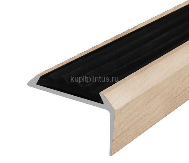Заказать Порог угловой с черной резиновой вставкой Д01 КД Сосна 2,7 м Заказать Порог угловой с черной резиновой вставкой Д01 КД Сосна 2,7 м