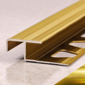 Профиль для плитки из алюминия ПО-109 золото глянец 2,7 м