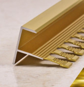 Профиль F-образный гибкий из алюминия ПФ-12 золото глянцевое 2,7 м