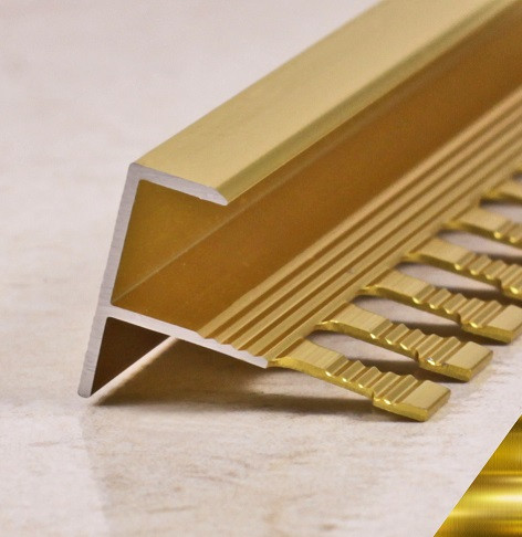 Заказать Профиль F-образный гибкий из алюминия ПФ-12 золото глянцевое 2,7 м 