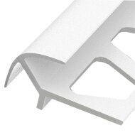 Алюминиевый профиль для плитки внешний ПО-10х10 Белый муар 2,7 м