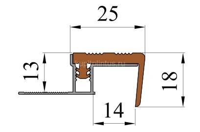 Заказать Противоскользящий закладной гибкий профиль FlexStep 25 мм FS-25 желтый 2,7 м 