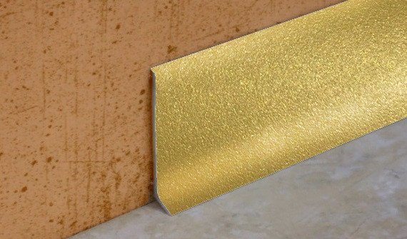 Заказать Плинтус напольный из алюминия 60х10 мм L60 на клеевой основе 2,5 м (КР золото люкс) 
