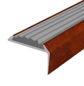 Порог угловой с серой резиновой вставкой Д01 КД Пробка 2,7 м