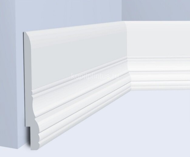 Заказать Напольный плинтус 90х14 мм Hiwood L1605 белый полистирол 2 м 