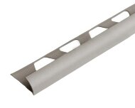 Алюминиевая раскладка для плитки наружний угол ПО-9 Светло-серый муар 2,7 м Алюминиевая раскладка для плитки наружний угол ПО-9 Светло-серый муар 2,7 м