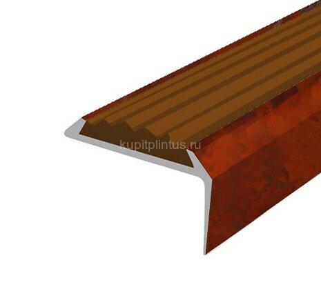 Заказать Порог угловой с коричневой резиновой вставкой Д01 КД Пробка 2,7 м Заказать Порог угловой с коричневой резиновой вставкой Д01 КД Пробка 2,7 м