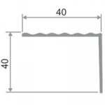 Заказать Порог угловой алюминиевый ПО-40х40 серебро матовое 2,7 м 