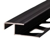 Профиль для плитки из алюминия ПО-02 черный глянец 2,7 м Профиль для плитки из алюминия ПО-02 черный глянец 2,7 м