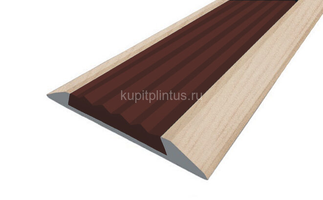 Заказать Порог противоскользящий с коричневой вставкой Д15 КД Сосна (декорированный) 2,7 м 