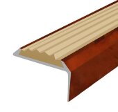 Порог угловой с бежевой резиновой вставкой Д01 КД Пробка 2,7 м