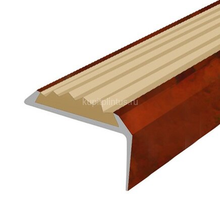 Заказать Порог угловой с бежевой резиновой вставкой Д01 КД Пробка 2,7 м Заказать Порог угловой с бежевой резиновой вставкой Д01 КД Пробка 2,7 м