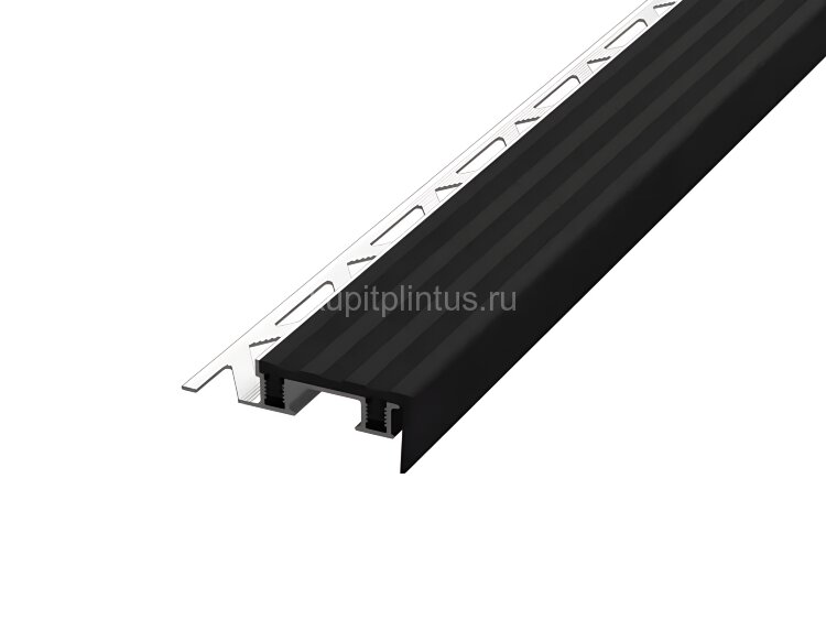 Заказать Угловой порог закладной 10х32х18 мм с резиновой вставкой Евроступень Z32 черный 2,7 м 