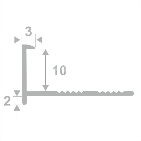 Заказать Алюминиевый L-профиль 10 мм ПО201-36 бежевый муар 2.7 м Заказать Алюминиевый L-профиль 10 мм ПО201-36 бежевый муар 2.7 м