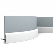 Гибкий напольный плинтус Orac Decor Duropolymer SX183F белый дюрополимер 200х7.5х1.3 см