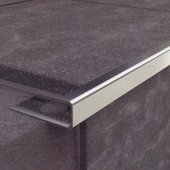 Профиль С-образный из нержавеющей стали для окантовки10 мм SB166-1B-10H SGB серебро глянец браш 2,7 м