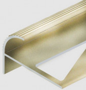Алюминиевый профиль F-образный для ступеней 10 мм PV56-16 титан матовый 2,7 м