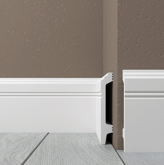 Заказать Напольный плинтус 120х20 мм Де-Багет XPS POLYMER Н 120 белый 2 м Заказать Напольный плинтус 120х20 мм Де-Багет XPS POLYMER Н 120 белый 2 м