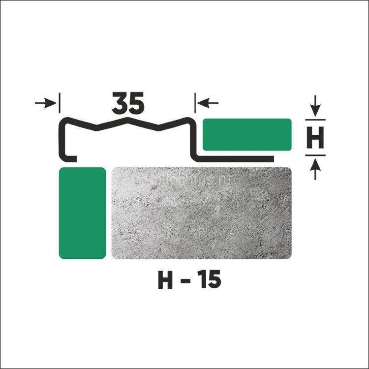 Заказать Стальной порог угловой закладной 35х15 мм FCGF 15 GM золото сатинированное 2,7 м 