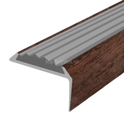 Заказать Порог угловой с серой резиновой вставкой Д01 КД Орех 2,7 м Заказать Порог угловой с серой резиновой вставкой Д01 КД Орех 2,7 м