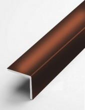Алюминиевый уголок защитный 30х30 мм прямой PV75-11 коричневый блестящий 2,7 м