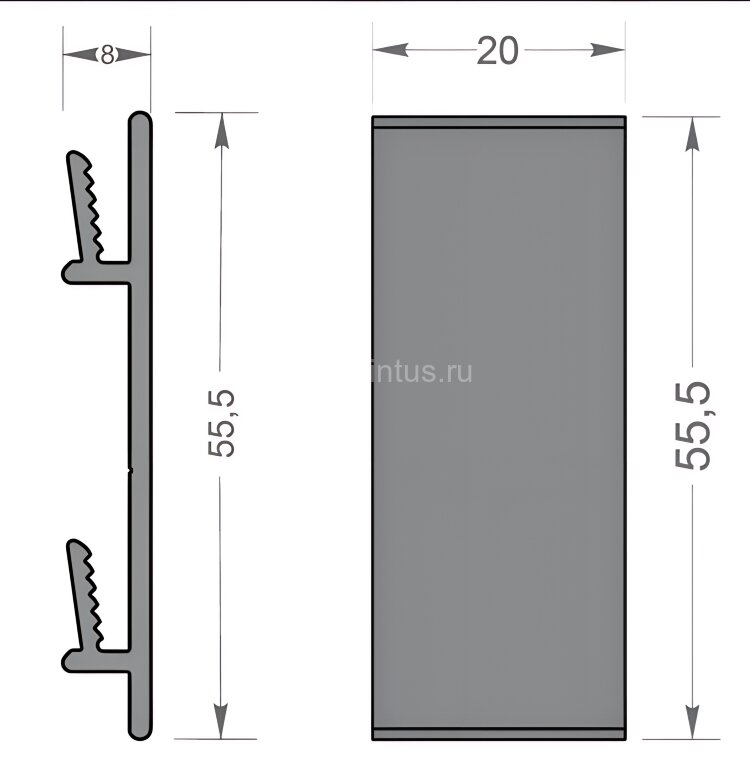 Заказать Кронштейн с насечкой для напольного плинтуса 70 мм Мега-Трейд ДЛ-70 без покрытия 